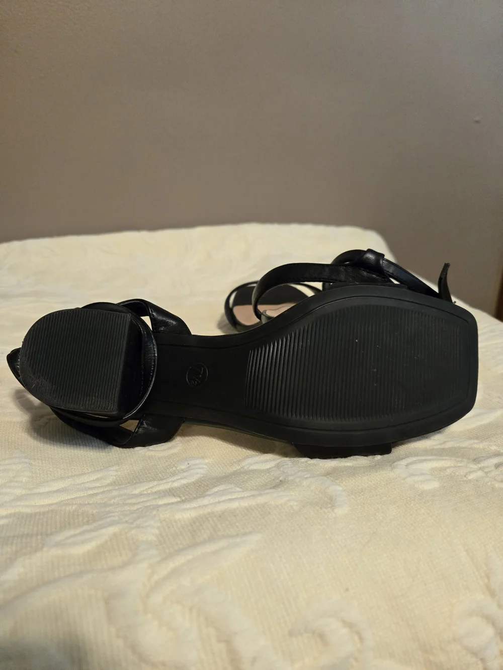 A New Day Shannon Black Square Open Toe Block Heels 7.5